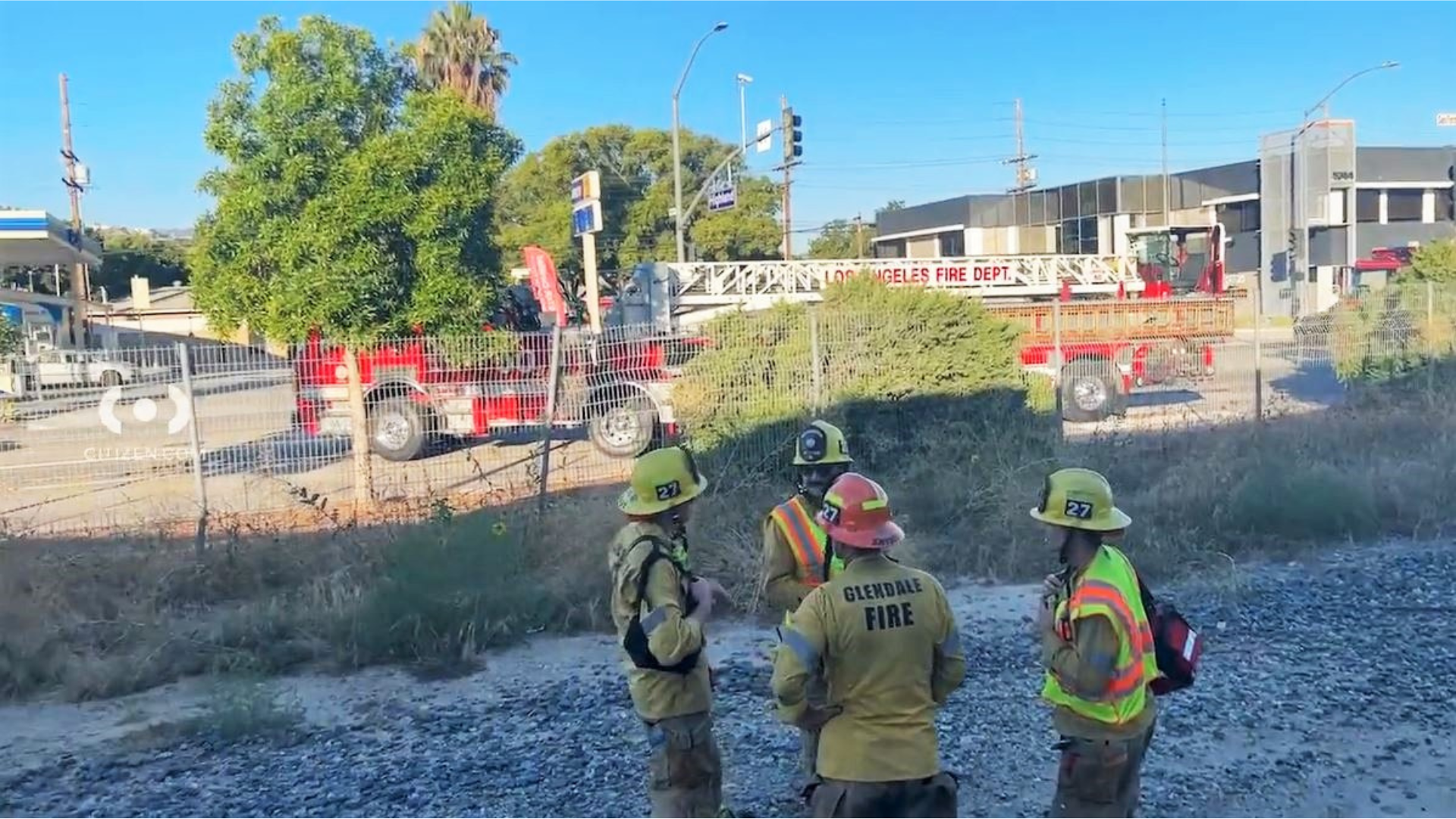 Emergency crews responded to a crash between a Metrolink train and a vehicle in Glendale on Aug. 26, 2023. (Citizen)