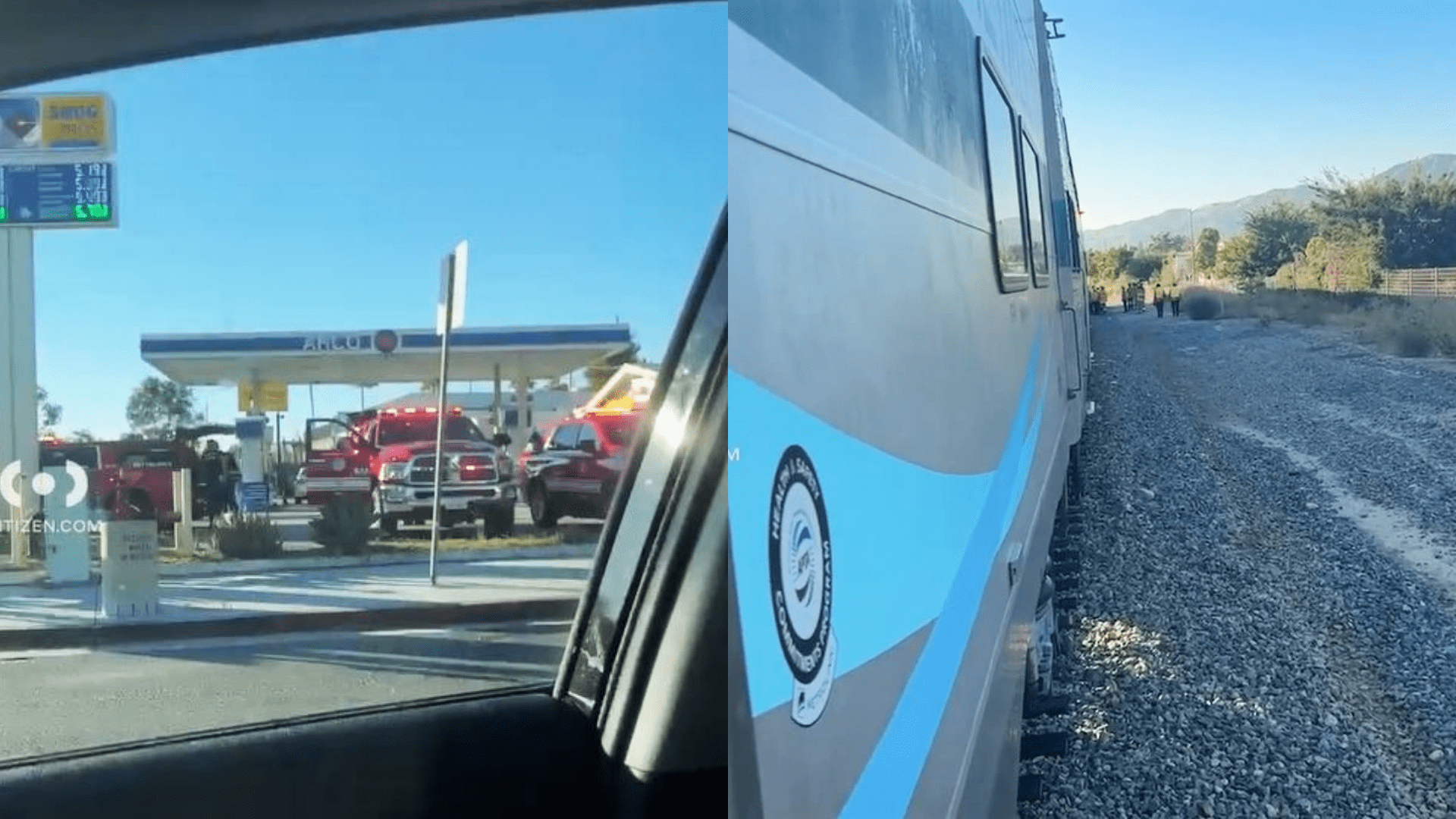 Emergency crews responded to a crash between a Metrolink train and a vehicle in Glendale on Aug. 26, 2023. (Citizen)