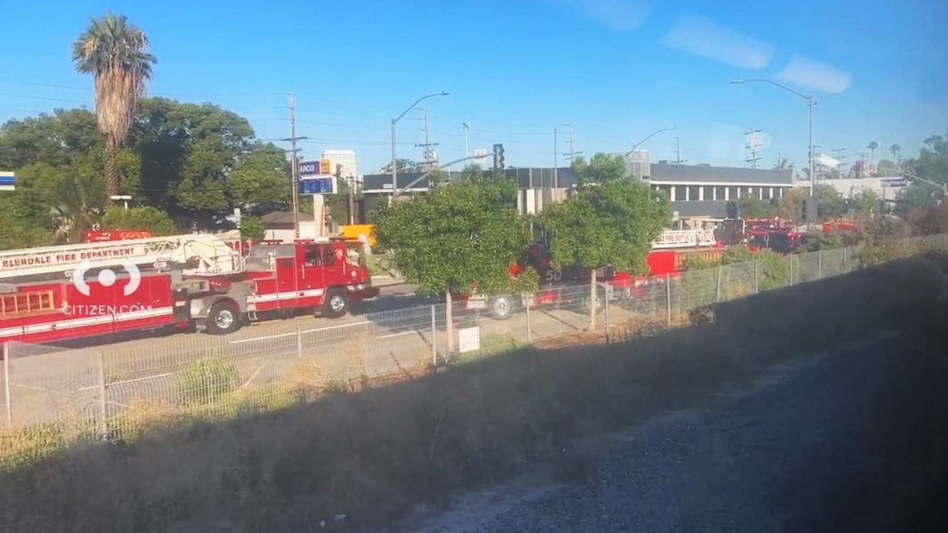 Emergency crews responded to a crash between a Metrolink train and a vehicle in Glendale on Aug. 26, 2023. (Citizen)