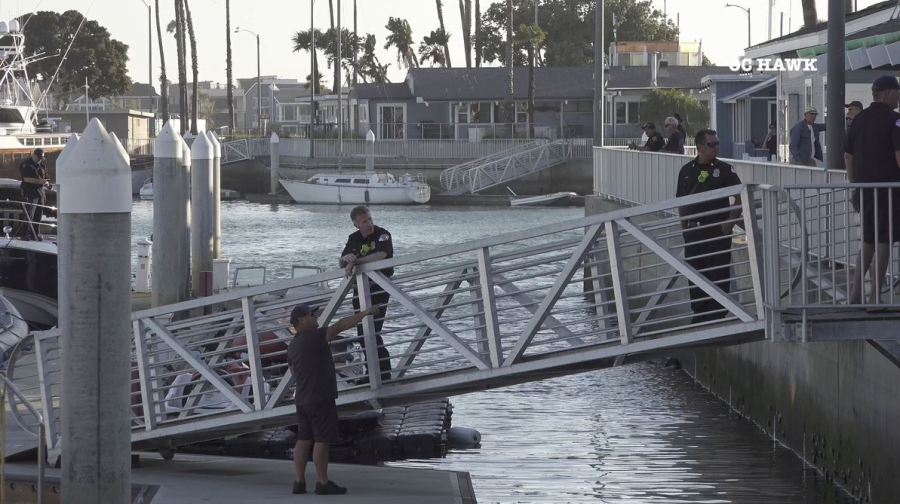 Two people were killed and three others critically injured after a boat fire erupted in Long Beach on August 5, 2023. (OC Hawk)