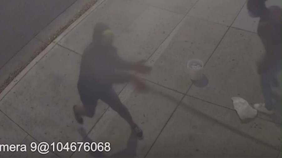 Security cameras captured burglars smashing the front door with a long pole before ransacking a Beverly Hills wig shop and escaping with almost $200,000 worth of wigs meant for cancer patients. (The Wig Fairy)