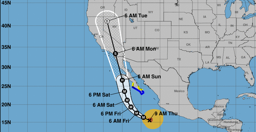 Hilary Probable Path