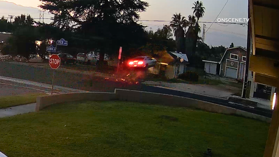 Grand Terrace car into home