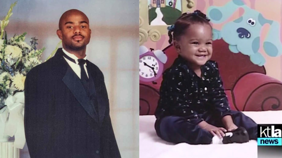 Stephen Murphy, 24, and his daughter, Kali Murphy, 2, were killed in the crossfire of gang-related shooting in Compton on Aug. 8, 2001. (Los Angeles County Sheriff’s Department)