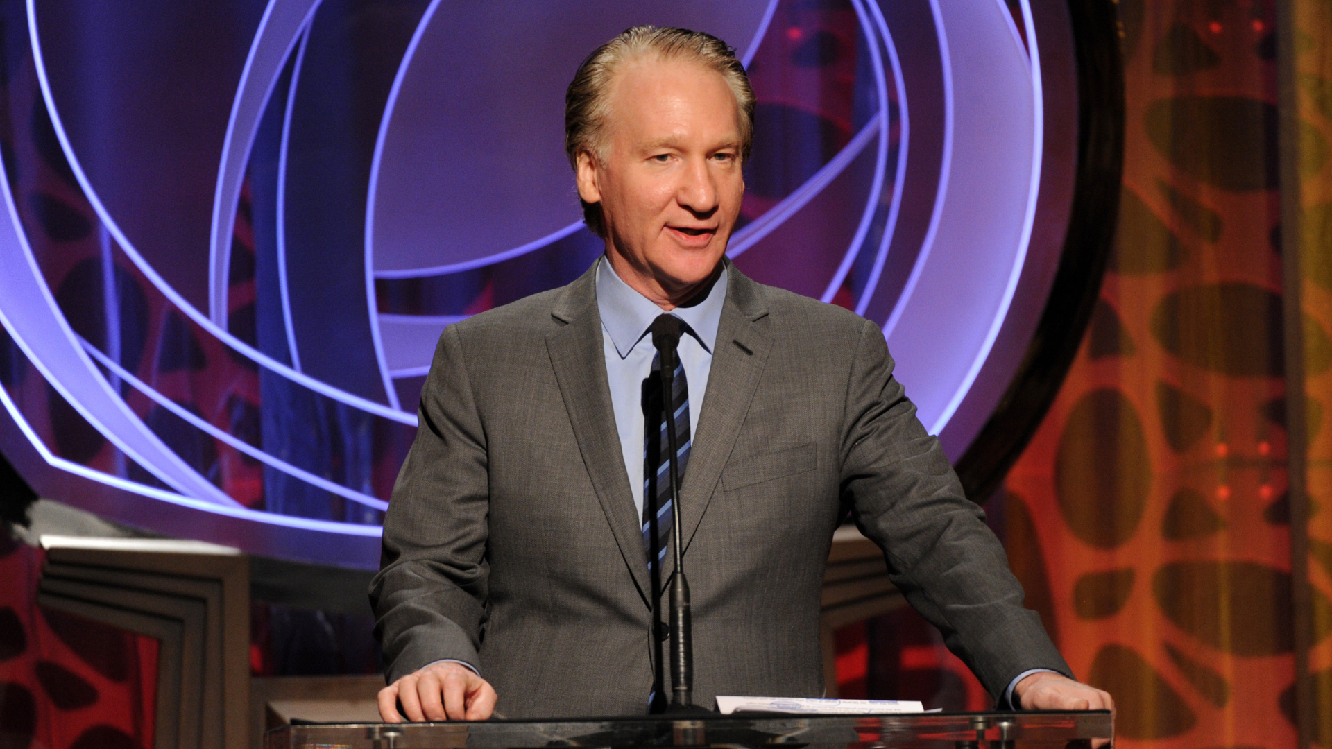 IMAGE DISTRIBUTED FOR THE TELEVISION ACADEMY - EXCLUSIVE - Bill Maher speaks on stage at the 2014 Television Academy Hall of Fame on Tuesday, March 11, 2014, at the Beverly Wilshire in Beverly Hills, Calif. (Photo by Frank Micelotta/Invision for the Television Academy/AP Images)