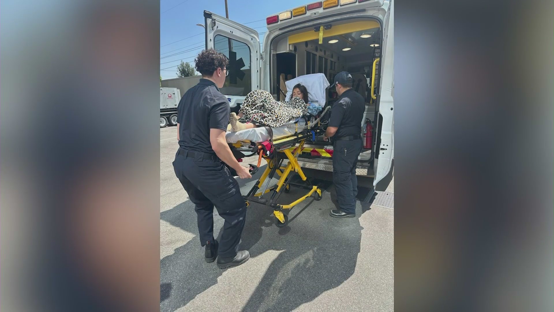 Faith Jeffers, 16, is hospitalized after being thrown to the ground by a sheriff’s deputy during a violent brawl at Victor Valley High School on Sept. 22, 2023. (Priscilla Jeffers)