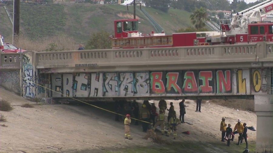 Authorities are investigating after a man's body was discovered under a bridge in Playa del Rey on Sept. 2, 2023. (KTLA)