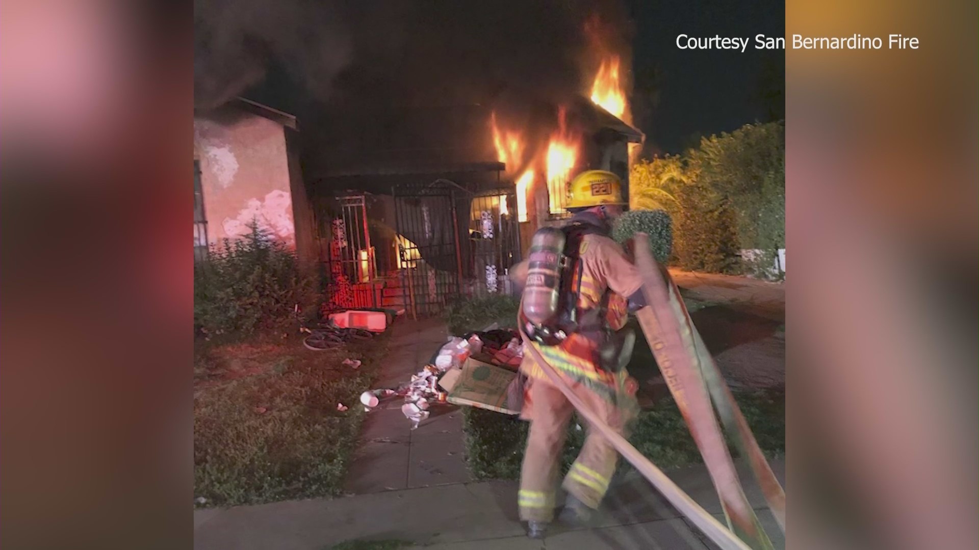 A house fire in San Bernardino claimed the lives of two people on Sept. 25, 2023. (San Bernardino County Fire Department)