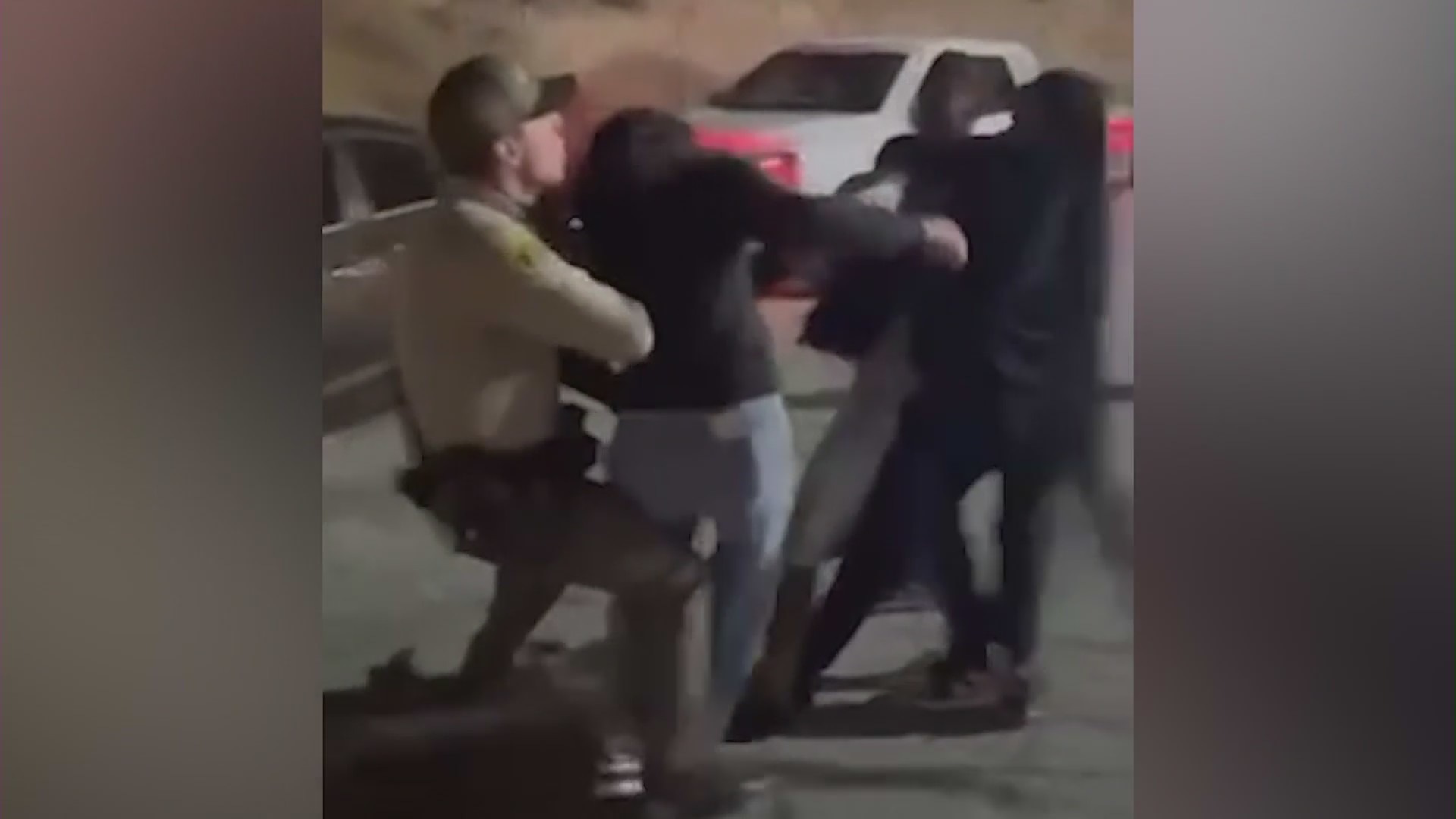 A teen girl is hospitalized after being thrown to the ground by a sheriff’s deputy during a violent brawl at Victor Valley High School on Sept. 22, 2023.