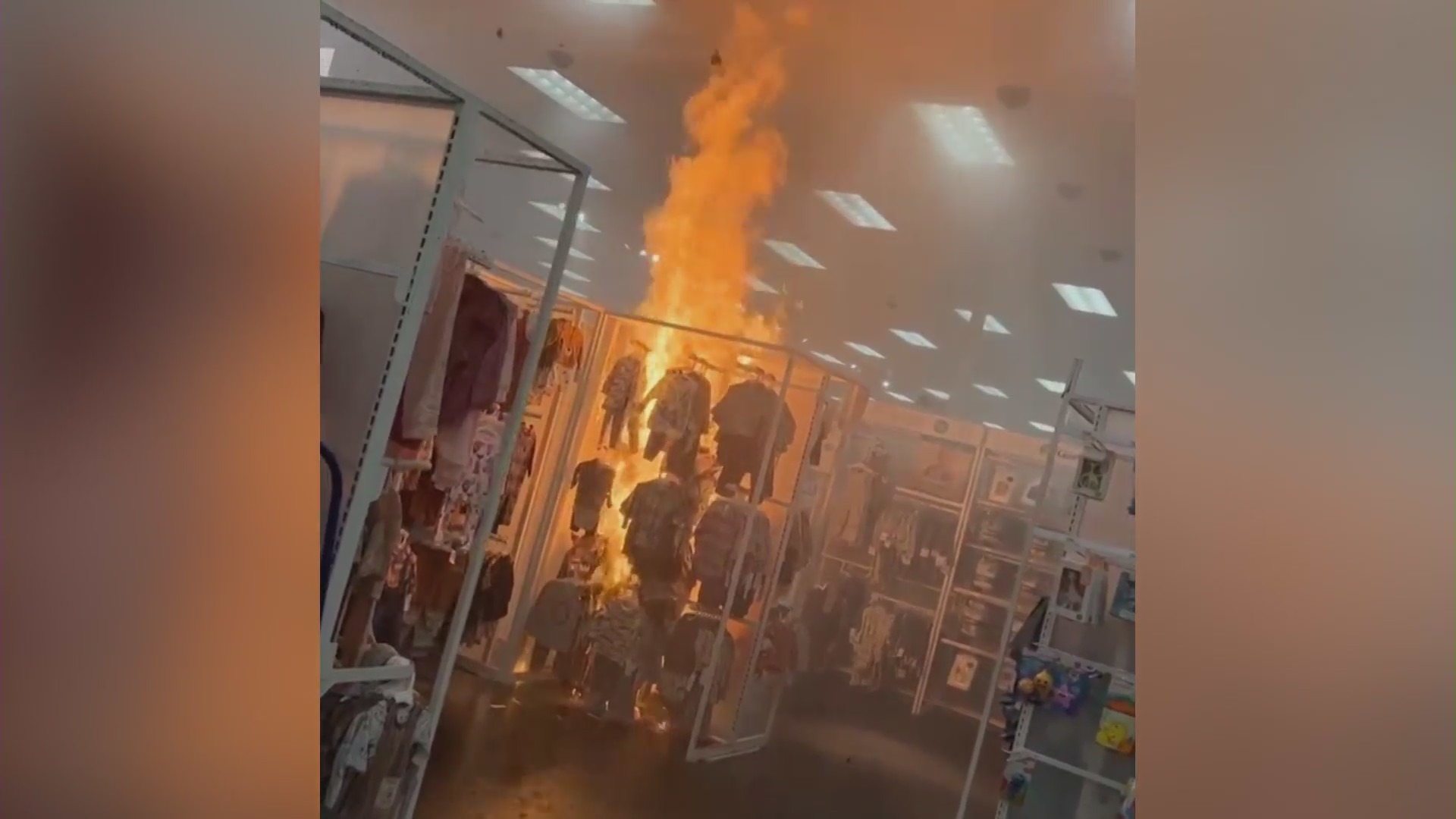 Video captured a large fire breaking out at a Target in Buena Park on Sept. 5, 2023. (OnScene.TV)