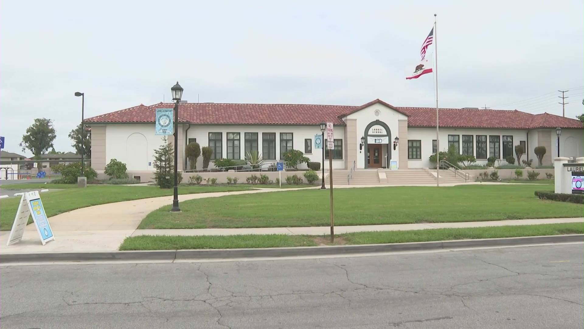 Laurel Elementary School in Brea, California. (KTLA)