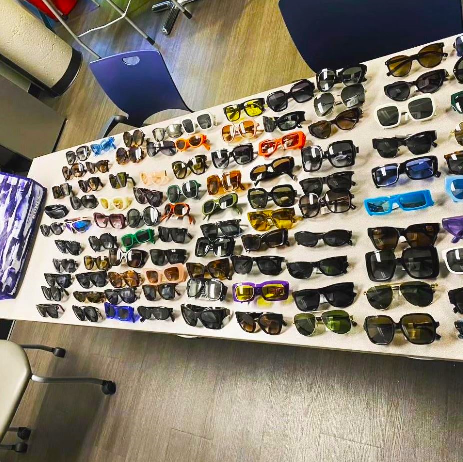 Two suspects were arrested after allegedly stealing around $25,000 worth of designer sunglasses from a shopping mall in Downey on Sept. 8, 2023. (Downey Police Department)