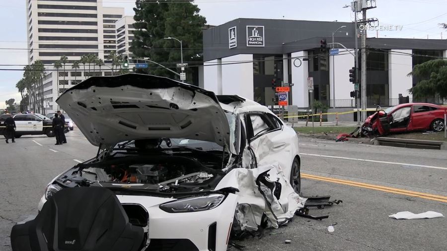 Two people were killed and three others were critically injured after a deadly crash in Westwood on September 2, 2023. (OnScene.TV)