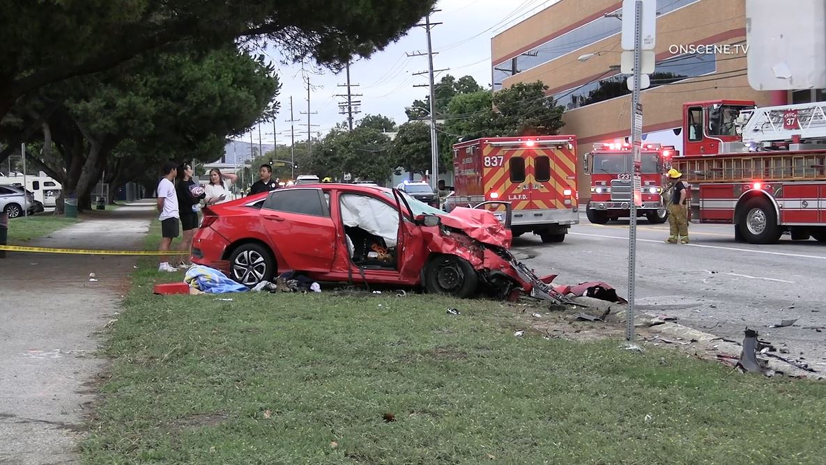 Two people were killed and three others were critically injured after a deadly crash in Westwood on September 2, 2023. (OnScene.TV)