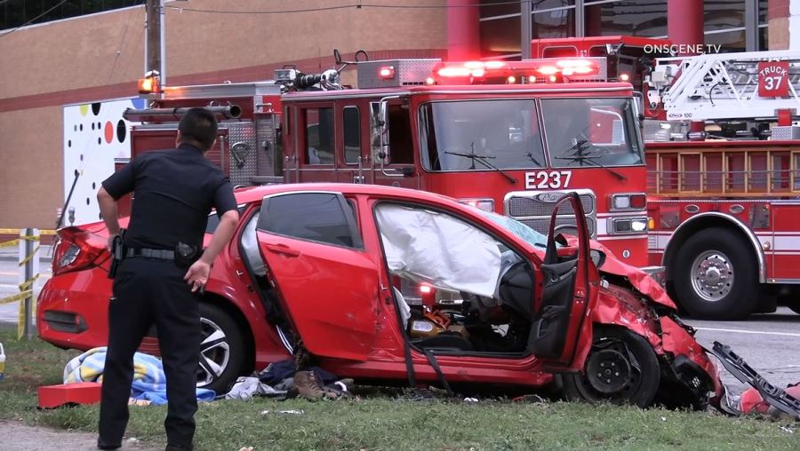 Two people were killed and three others were critically injured after a deadly crash in Westwood on September 2, 2023. (OnScene.TV)