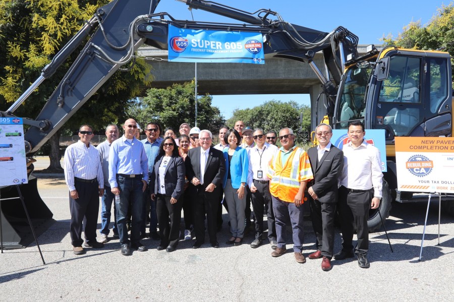 The "Super 605 Kick-Off Ceremony" was held on Oct. 4, 2023 to anounce a $298 million 605 Freeway rehabilitation project. (Caltrans)