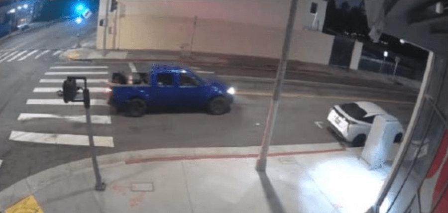 East Hollywood hit-and-run pickup truck