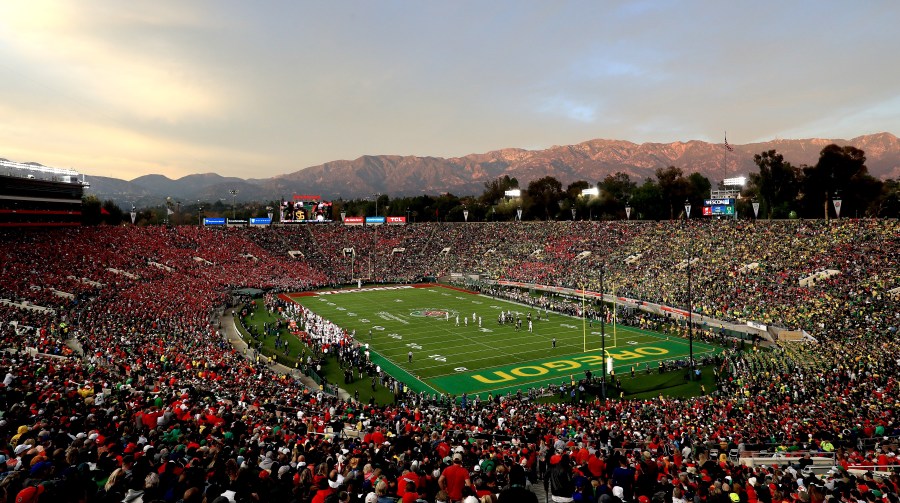 Rose Bowl at sunset