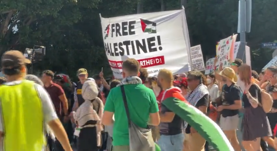 Thousands march through West L.A. in support of Palestine 