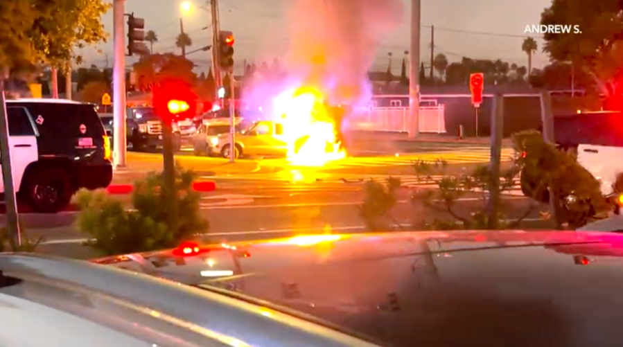 Man takes own life at end of fiery pursuit crash in Orange County