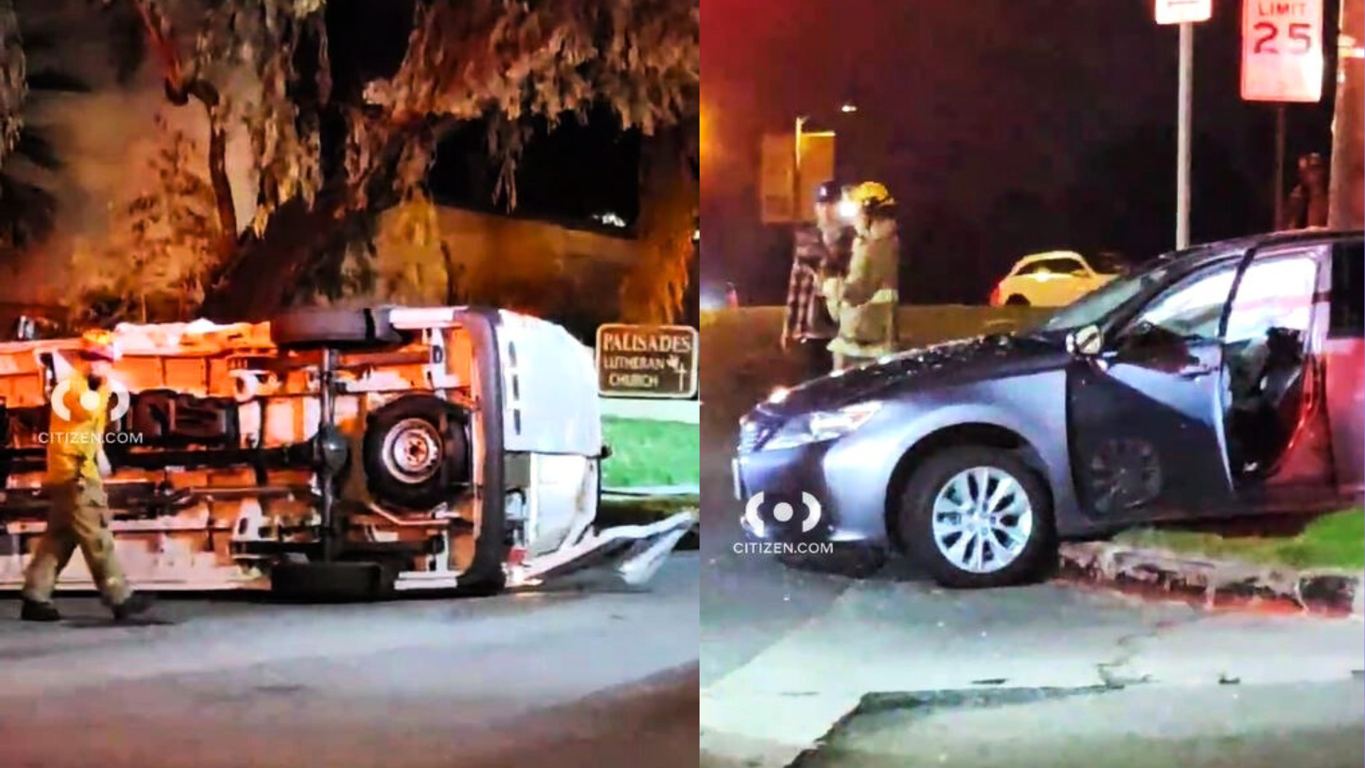 A multi-vehicle crash left six people hospitalized in Pacific Palisades on Nov. 3, 2023. (Citizen)