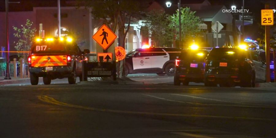 Police repsonded to an officer-involved shooting outside the Sagebrush Cantina in Calabasas on Nov. 1, 2023. (OnScene.TV)