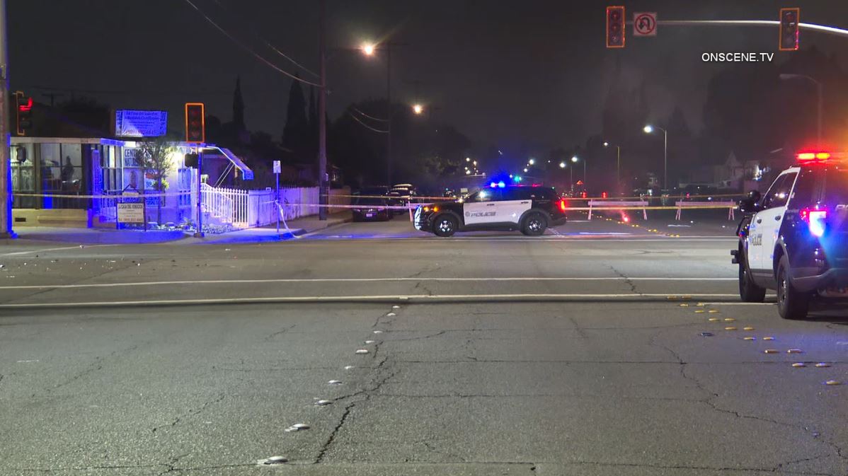 One person was killed in a hit-and-run crash as the suspect fled the scene and ditched their car in Pomona on Nov. 17, 2023. (OnScene.TV)