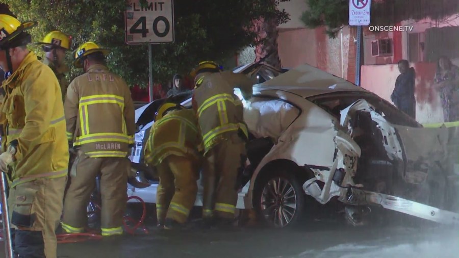 2 dead, 3 hospitalized after violent overnight crash in Northridge