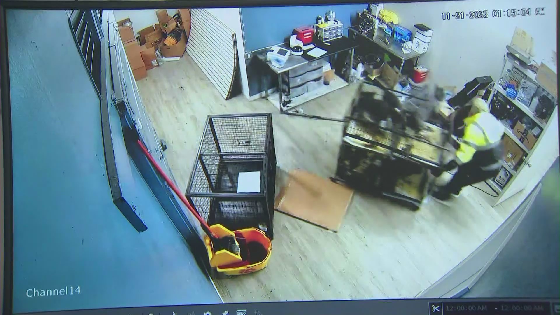 Security video captured a $100,000 dog heist after thieves ransacked a pet shop in Gardena on Nov. 21, 2023. (Top Dog Pet Store)