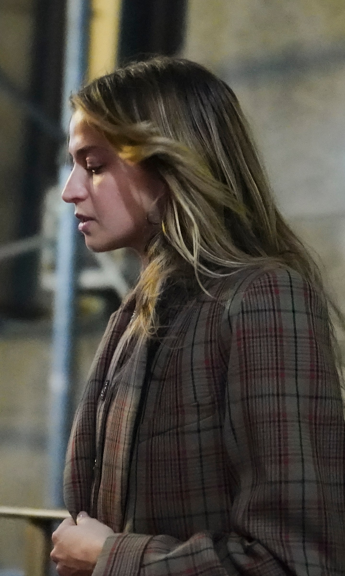 Grace Jabbari, the accuser in the assault case against Jonathan Majors, leaves court after giving testimony, Tuesday, Dec. 5, 2023, in New York. (AP Photo/Bebeto Matthews)