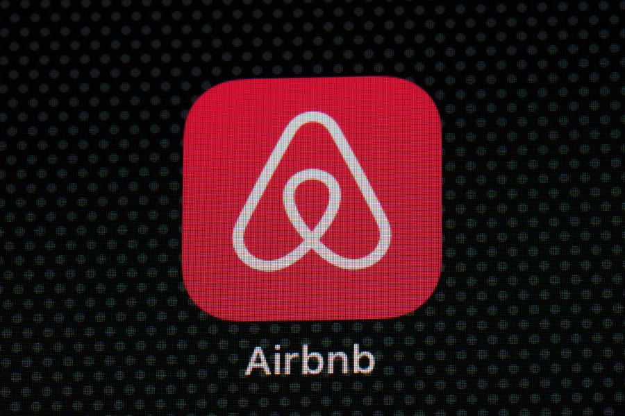 The Airbnb app icon is displayed on an iPad screen in Washington, D.C., on May 8, 2021. (AP Photo/Patrick Semansky, File)