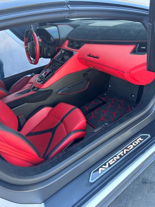 A Lamborghini Aventador recovered after two men were charged in a multi-million dollar car theft scheme in Riverside County. (Riverside County District Attorney's Office)