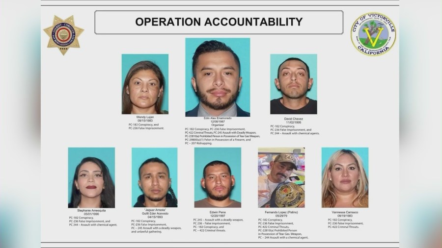 Edin Alex Enamorado and seven other activists arrested after an assault during a Victorville protest. (San Bernardino County Sheriff's Department)