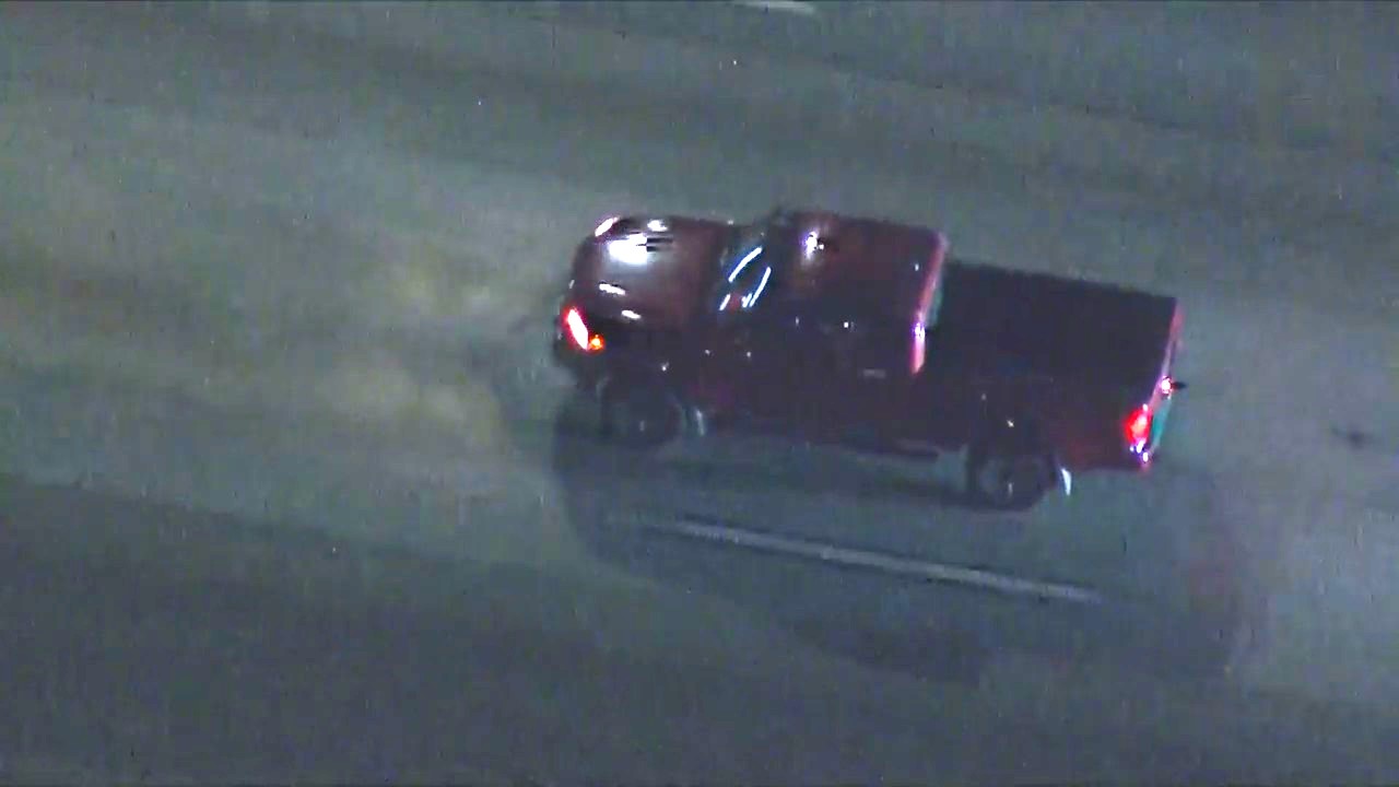 A carjacking suspect was arrested after a pursuit spanning multiple counties and freeways across Southern California on Dec. 7, 2023. (KTLA)