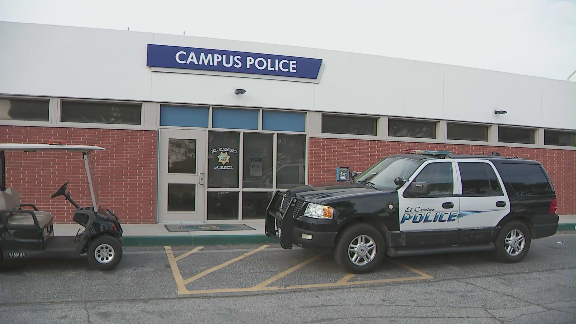 El Camino College campus police in Torrance, California. (KTLA)