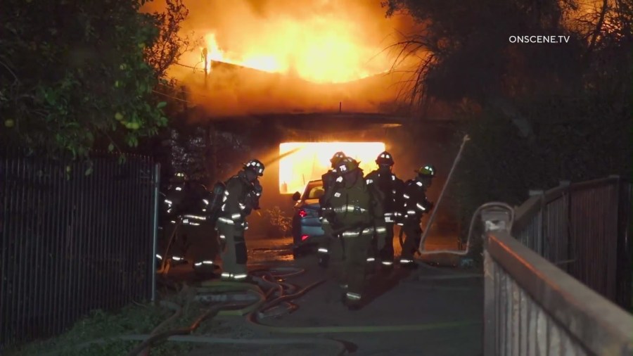 Firefighters battle ammunition fueled fire in Sylmar