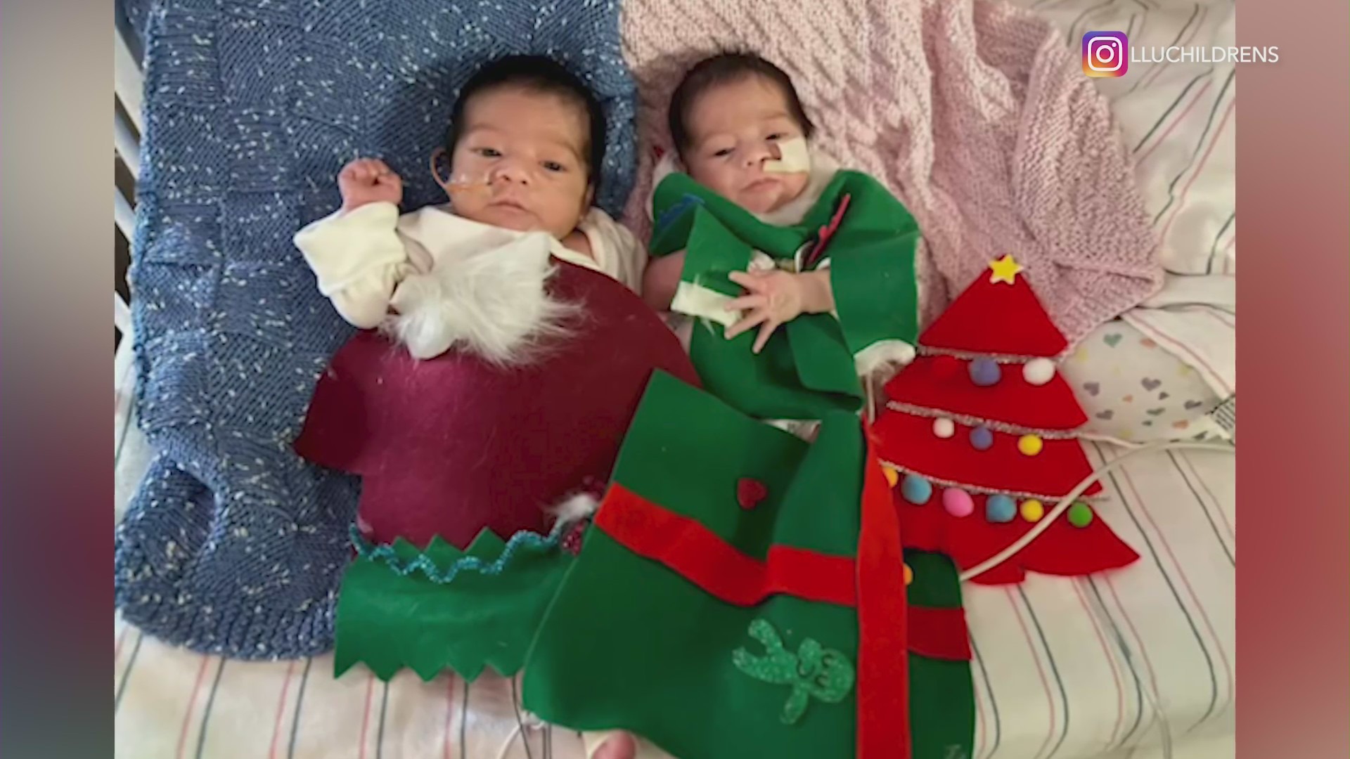 Twins Mason and Madison Sanchez were released from the neonatal ICU just in time for the holidays after an unforgettable birth story. (Sanchez Family)