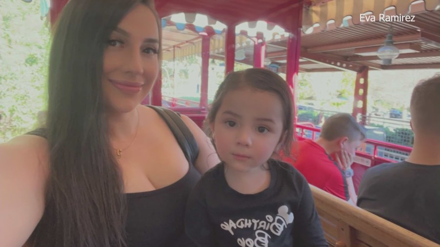 Eva Ramirez and her son at Disneyland park seen in a personal photo.