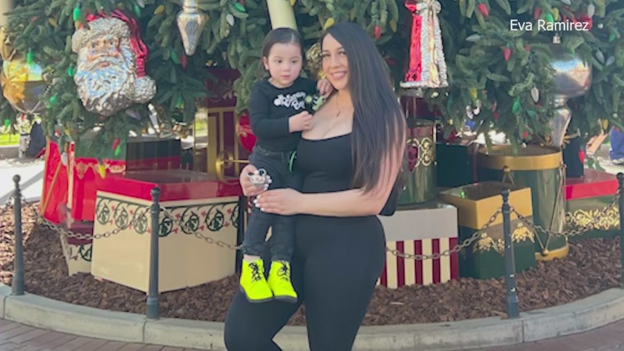 Eva Ramirez and her son at Disneyland park seen in a personal photo.