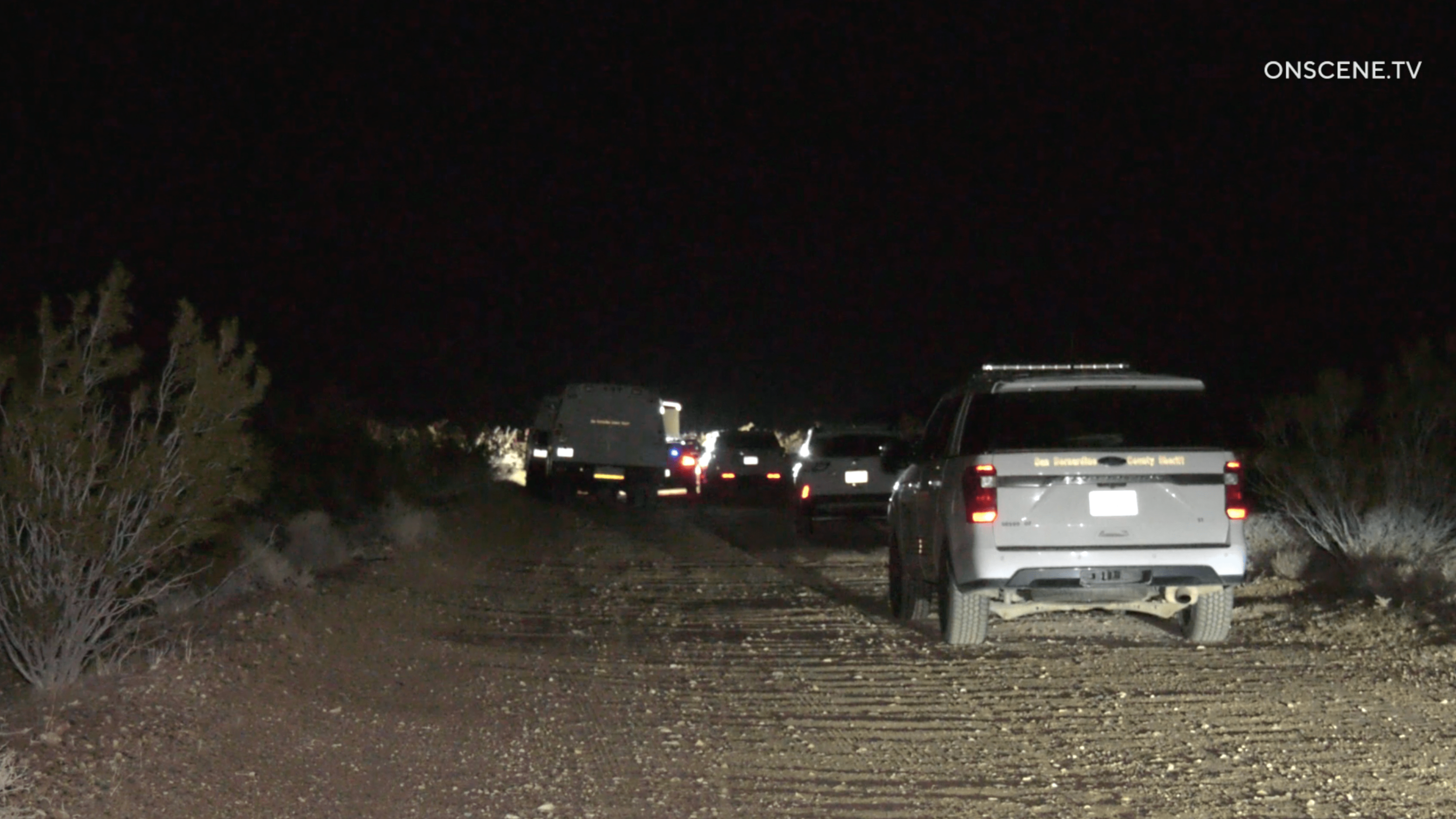 Authorities investigate after six bodies were found off Highway 395 in El Mirage on Jan. 23, 2024.