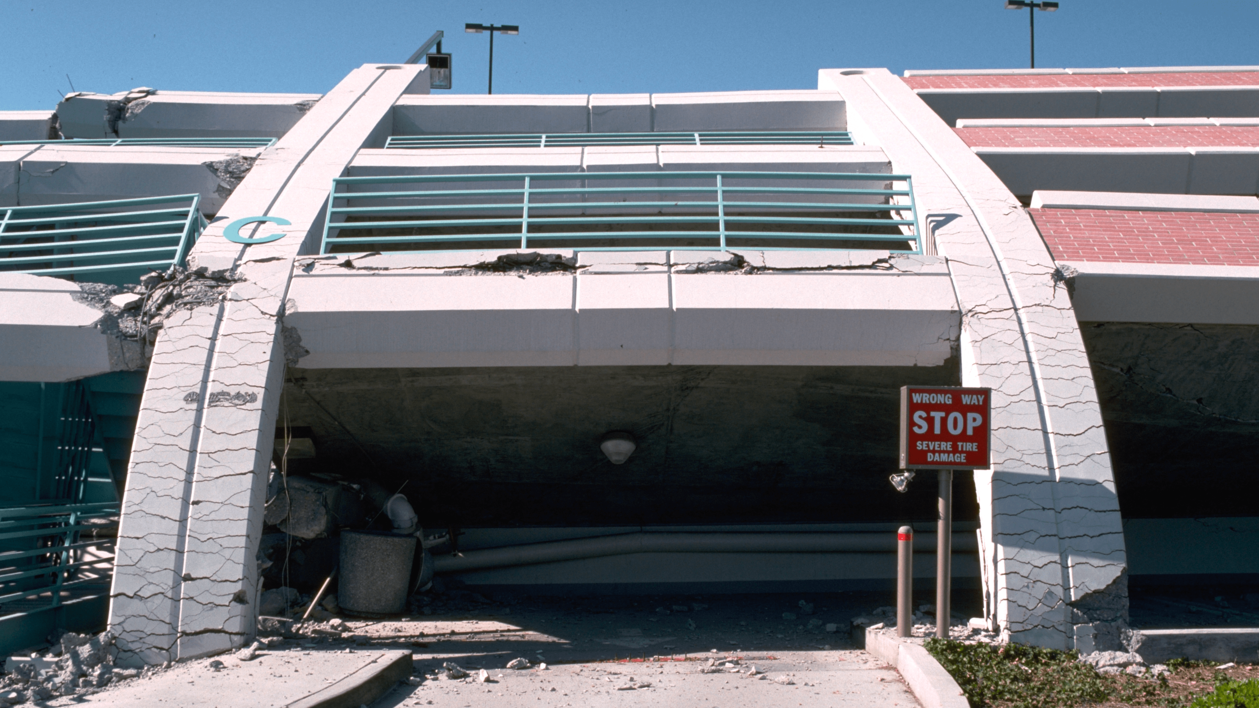 Damage is seen from the 1994 Northridge earthquake