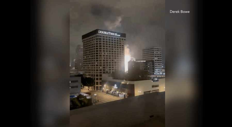 Barrage of illegal fireworks erupt in downtown L.A.