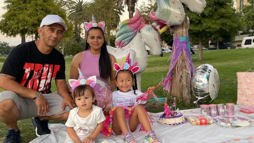 Jose Manuel Pasgagasa, 49, Luisa Arenas, 26 and their two daughters — 5-year-old Mia and 1-year-old Hanna in a family photo.