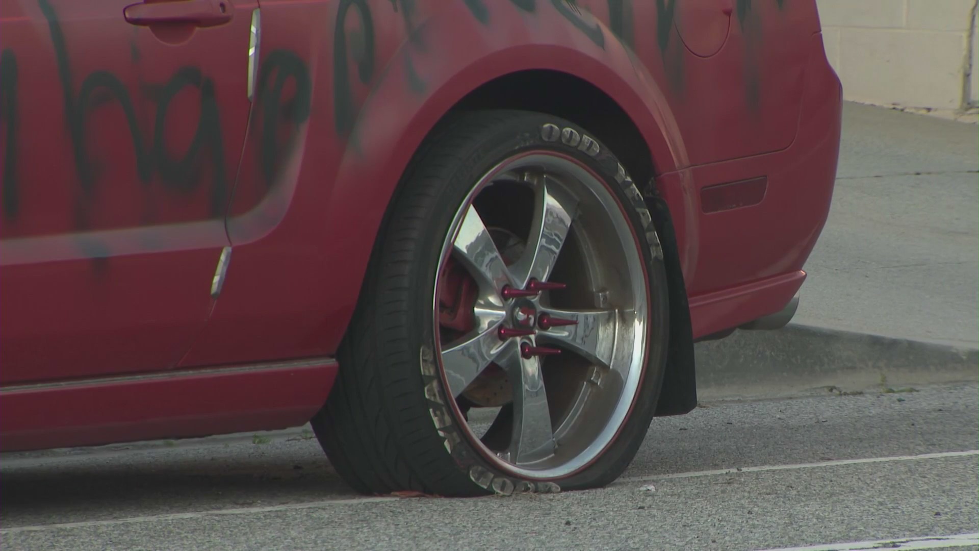 A San Pedro family remains shaken after they woke up to find their car was vandalized with a racial slur and a Swastika during the holidays. (KTLA)