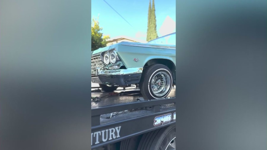 The victim's teal green 1962 Chevy Impala convertible with hydraulics worth over $100,000 stolen on Jan. 11, 2024. (Seth Wayne)