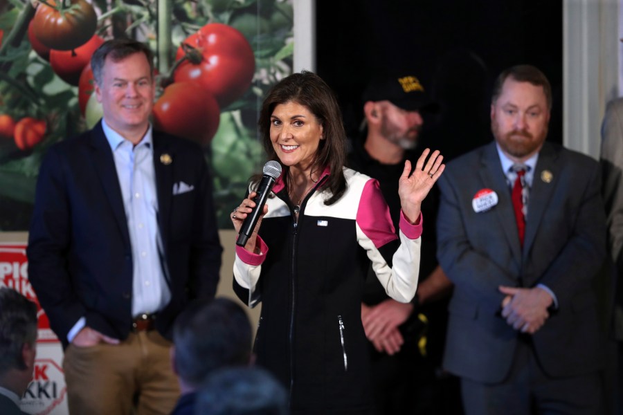 Republican presidential candidate former UN Ambassador Nikki Haley speaks at a campaign event on Thursday, Feb. 1, 2024, in Columbia, S.C. (AP Photo/Artie Walker Jr.)