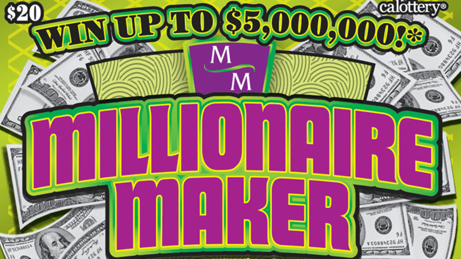 The top of a Millionaire Maker scratcher is seen in an image from the California Lottery.