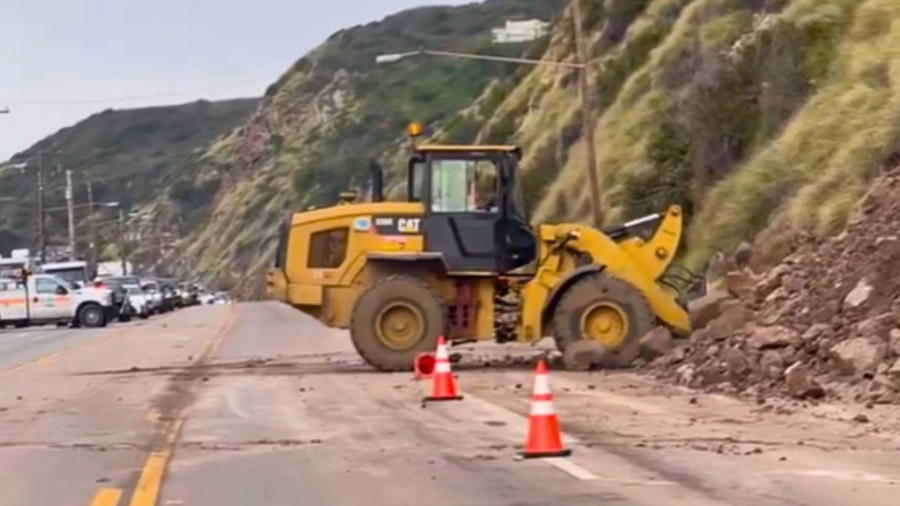 A mudslide closed a portion of PCH in the Big Rock area on Feb. 23, 2024.