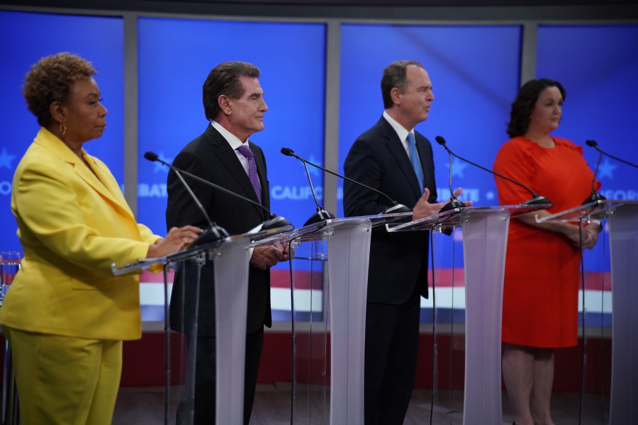 The four candidates for California's U.S. Senate seat sparred during a debate hosted by Nexstar and Inside California Politics on Feb. 12, 2024. (Nexstar)