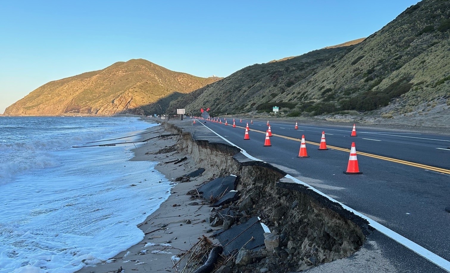 PCH damage in Malibu